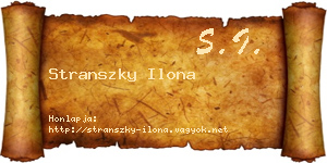 Stranszky Ilona névjegykártya